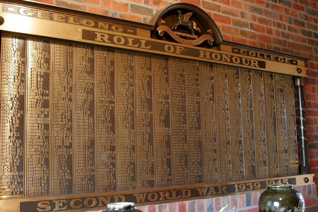 Honour Roll, World War II in the Memorial Wing Foyer